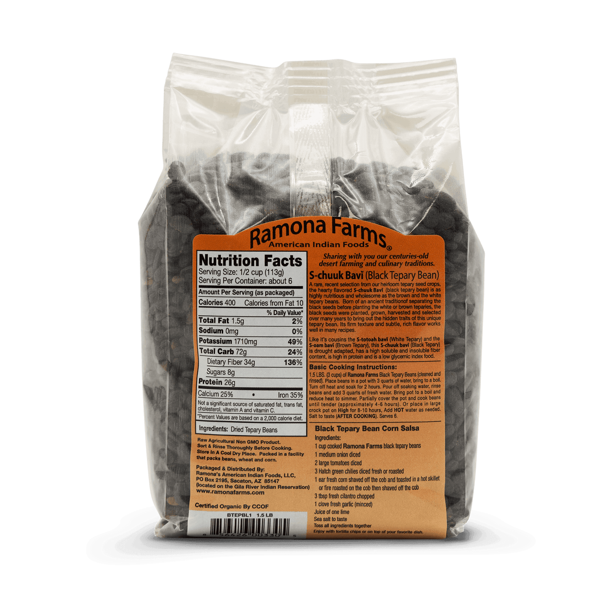 Ramona Farms Black Tepary Beans (S-Chuuk Bavi)