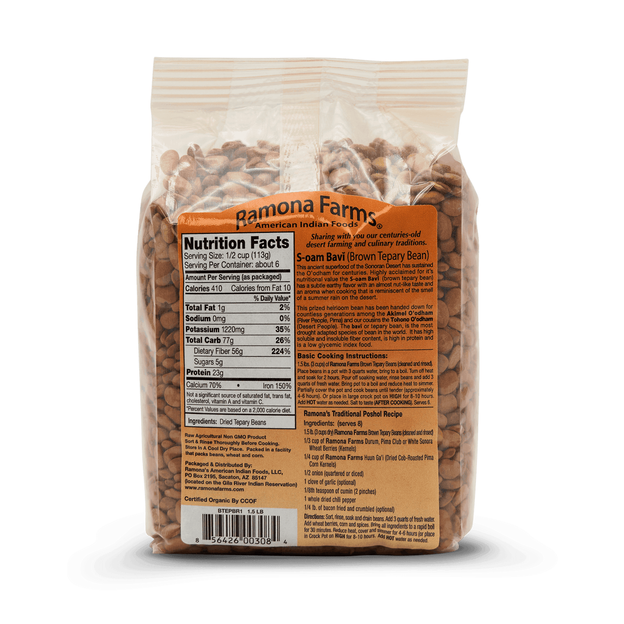Ramona Farms Brown Tepary Beans (S-Oam Bavi)