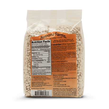 Ramona Farms White Tepary Beans (Stotoah Bavi)